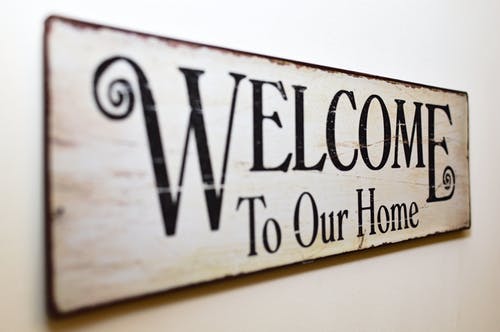 About Us Picture: Welcome to our Home wooden sign
